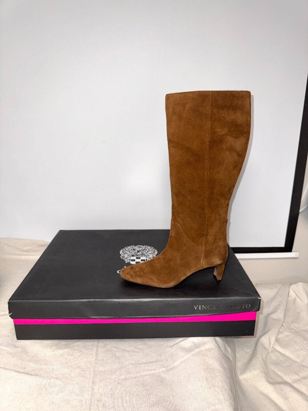7W Extra Wide Calf Vince Camuto Women's Avriah Knee High Boot Reishi Brown